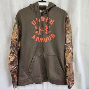 Under Armour Brown Camo Hoodie with Orange Accents